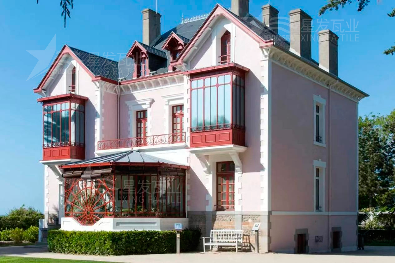 別墅搭建合成樹脂瓦的外觀效果圖大賞，極具美觀裝飾性！